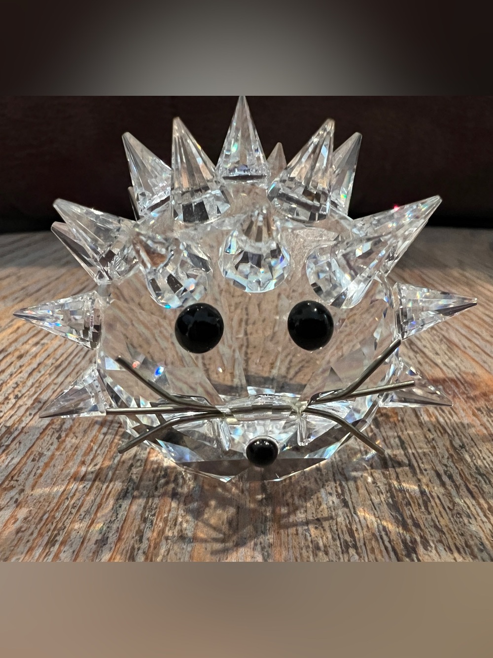 Swarovski Crystal Small Hedgehog with Silver Whiskers, beautiful details